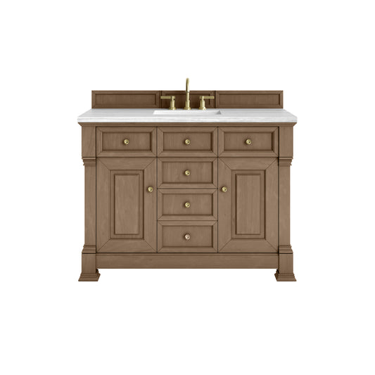 James Martin Vanities Brookfield 48" Pecan Single Vanity With 3cm Arctic Fall Solid Surface Top