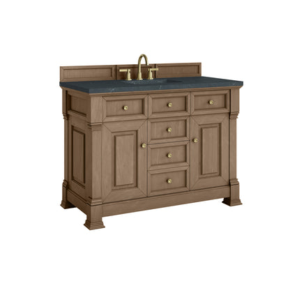 James Martin Vanities Brookfield 48" Pecan Single Vanity With 3cm Charcoal Soapstone Silestone Top