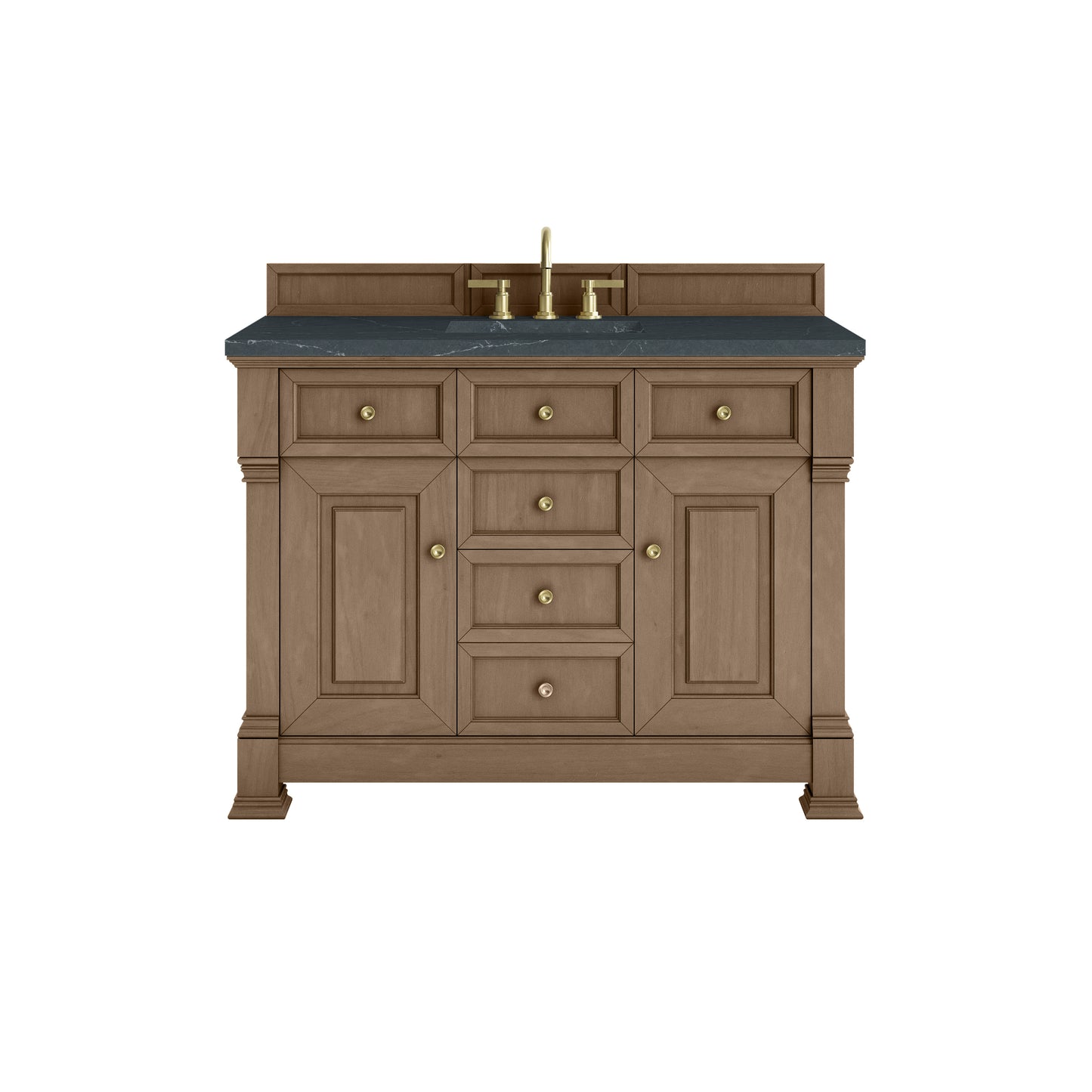 James Martin Vanities Brookfield 48" Pecan Single Vanity With 3cm Charcoal Soapstone Silestone Top
