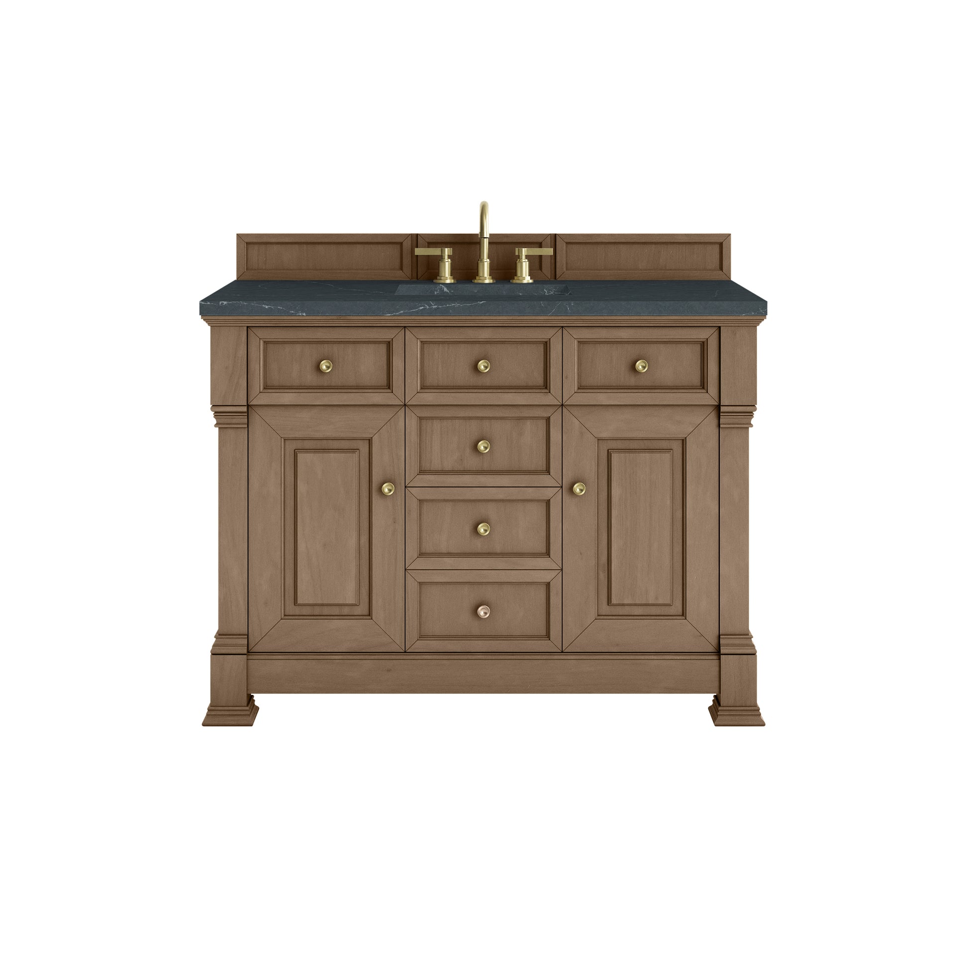 James Martin Vanities Brookfield 48" Pecan Single Vanity With 3cm Charcoal Soapstone Silestone Top