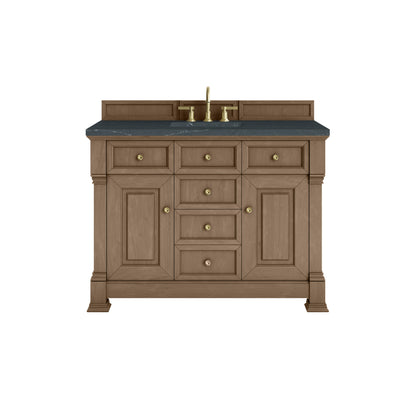 James Martin Vanities Brookfield 48" Pecan Single Vanity With 3cm Charcoal Soapstone Silestone Top