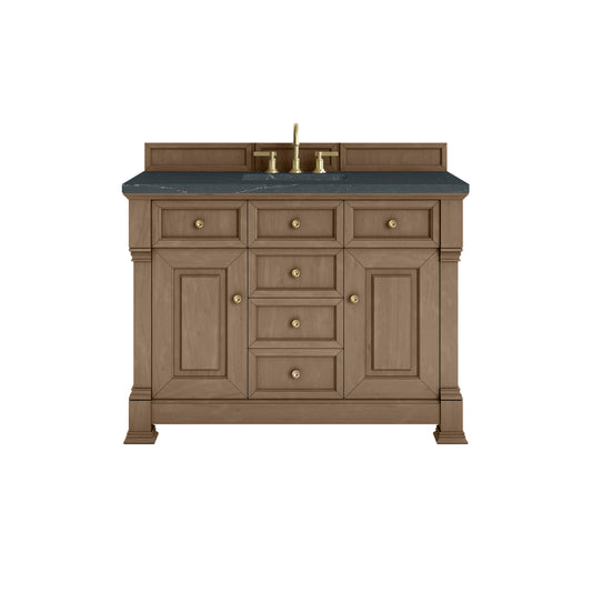 James Martin Vanities Brookfield 48" Pecan Single Vanity With 3cm Charcoal Soapstone Silestone Top