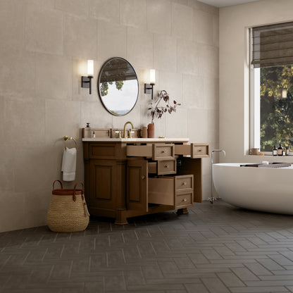 James Martin Vanities Brookfield 48" Pecan Single Vanity With 3cm Eternal Marfil Silestone Top