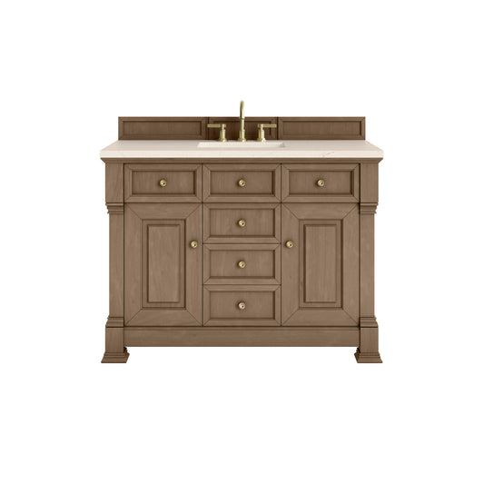 James Martin Vanities Brookfield 48" Pecan Single Vanity With 3cm Eternal Marfil Silestone Top