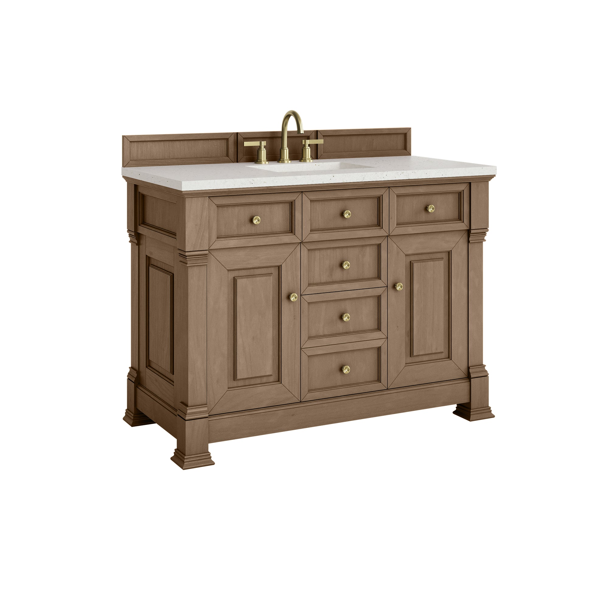 James Martin Vanities Brookfield 48" Pecan Single Vanity With 3cm Lime Delight Silestone Top