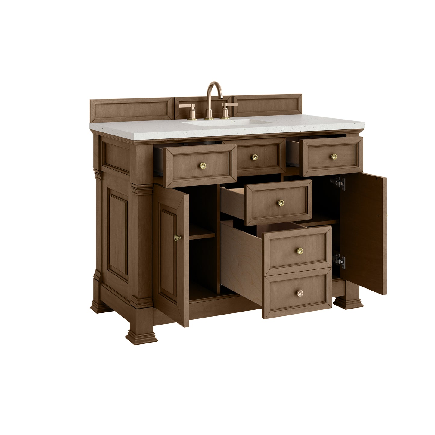 James Martin Vanities Brookfield 48" Pecan Single Vanity With 3cm Lime Delight Silestone Top