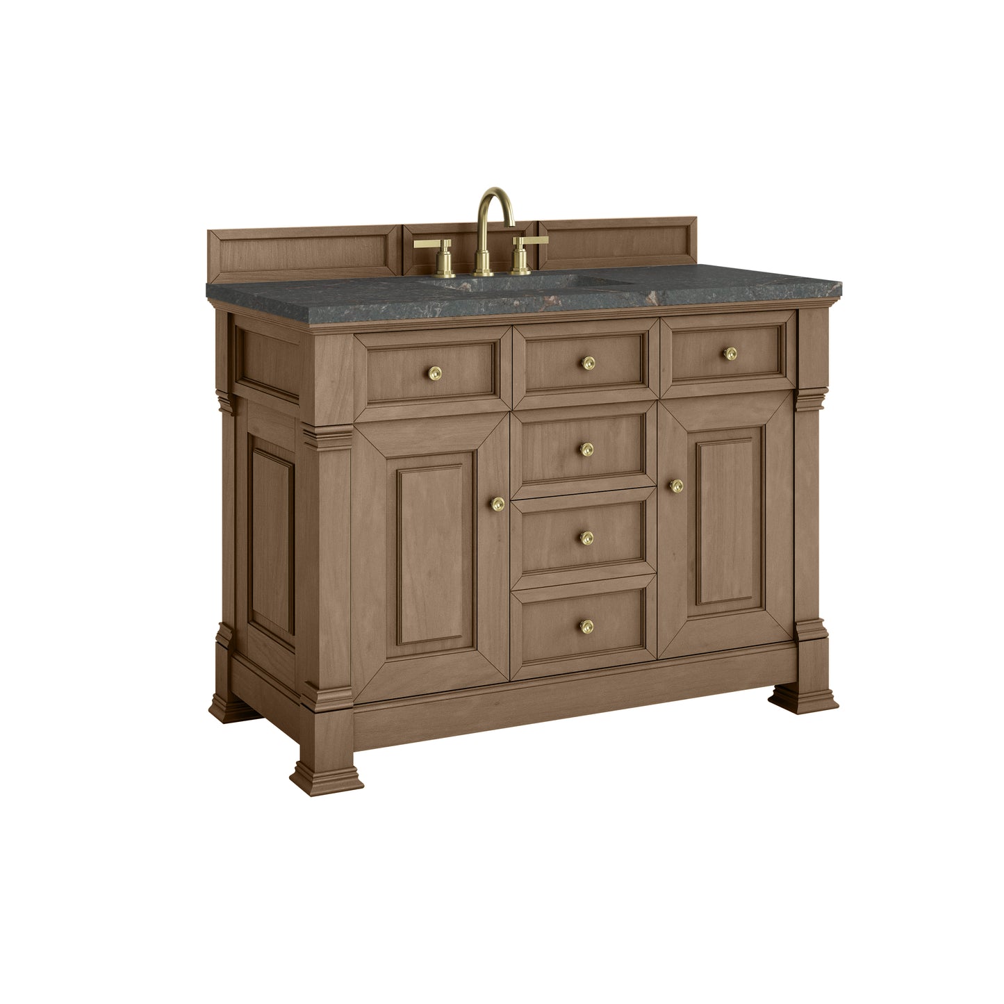 James Martin Vanities Brookfield 48" Pecan Single Vanity With 3cm Parisien Bleu Silestone Top