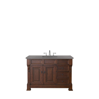 James Martin Vanities Brookfield 48" Warm Cherry Single Vanity With 3cm Grey Expo Quartz Top