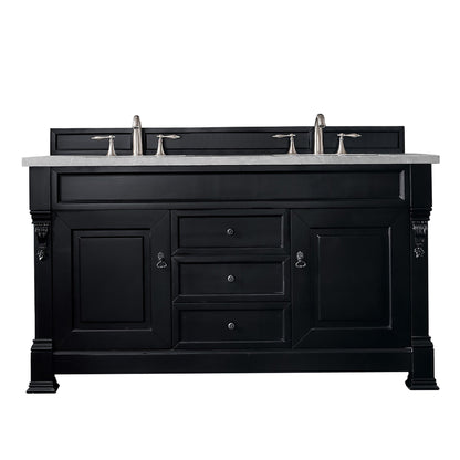 James Martin Vanities Brookfield 60" Antique Black Double Vanity With 3cm Eternal Serena Quartz Top