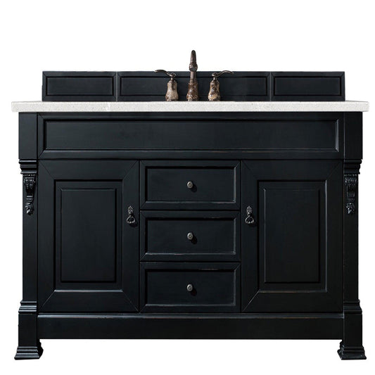 James Martin Vanities Brookfield 60" Antique Black Single Vanity With 3cm Eternal Serena Quartz Top