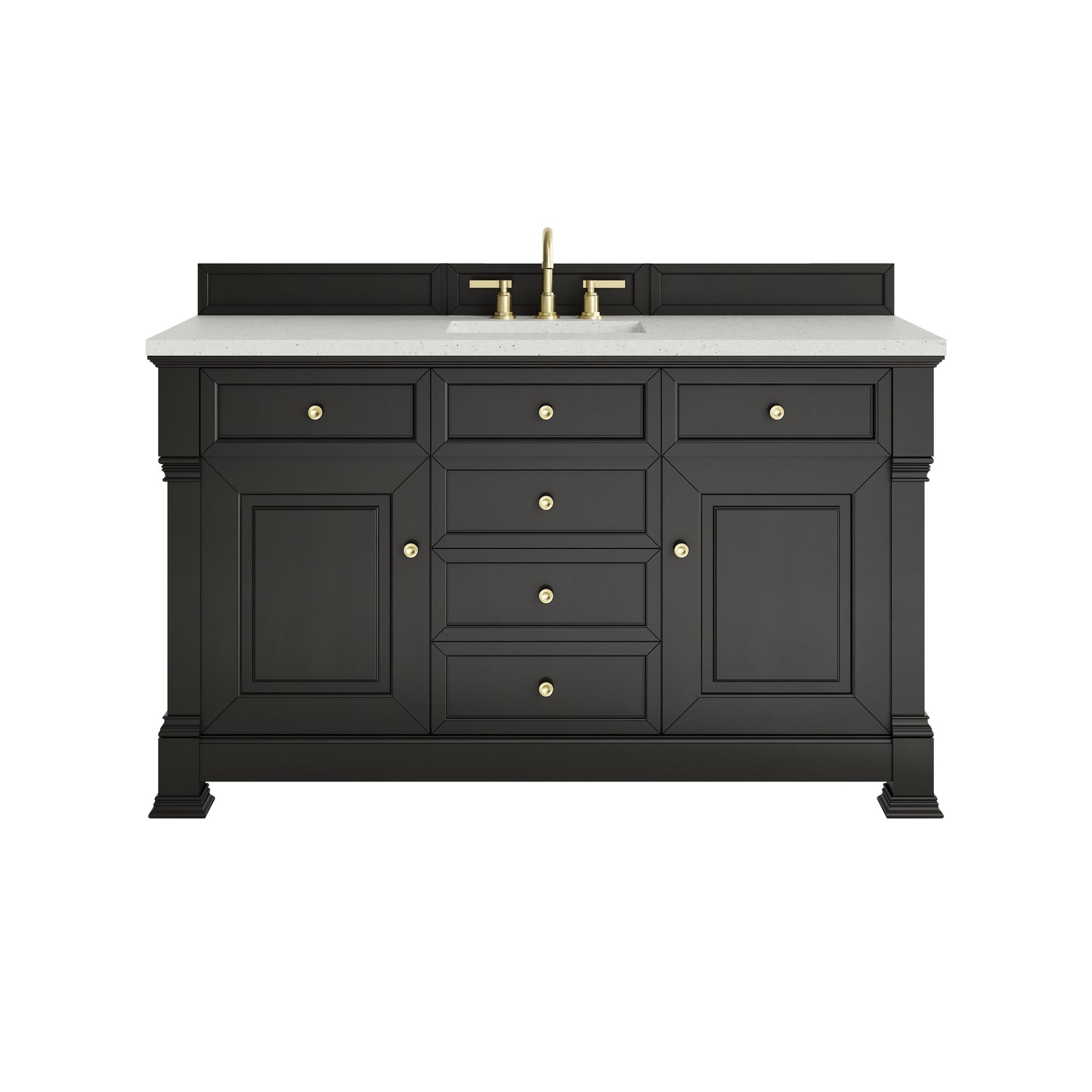 James Martin Vanities Brookfield 60" Black Onyx Single Vanity With 3cm Lime Delight Silestone Top