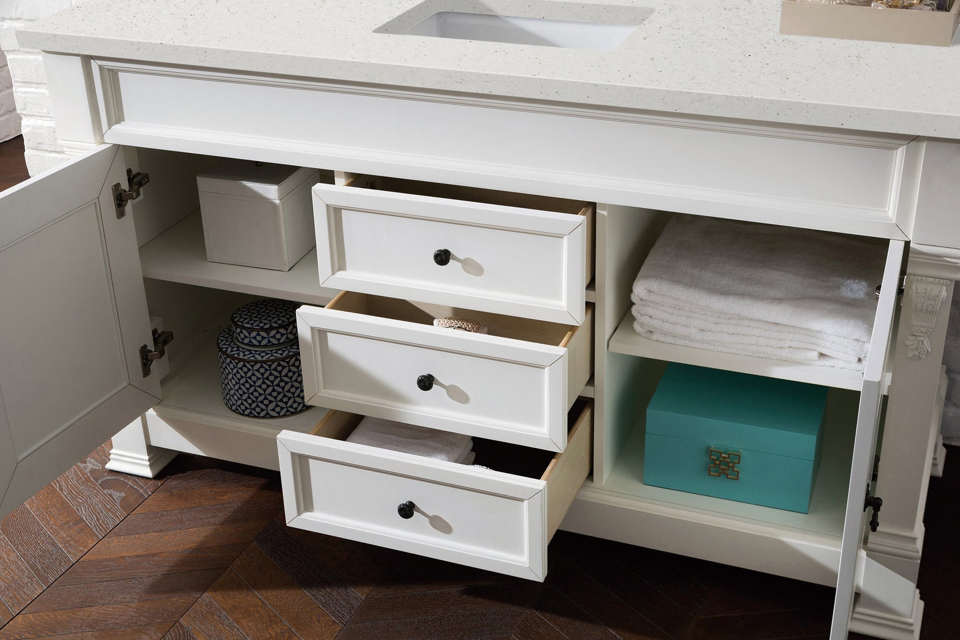 James Martin Vanities Brookfield 60" Bright White Single Vanity With 3 cm Lime Delight Quartz Top