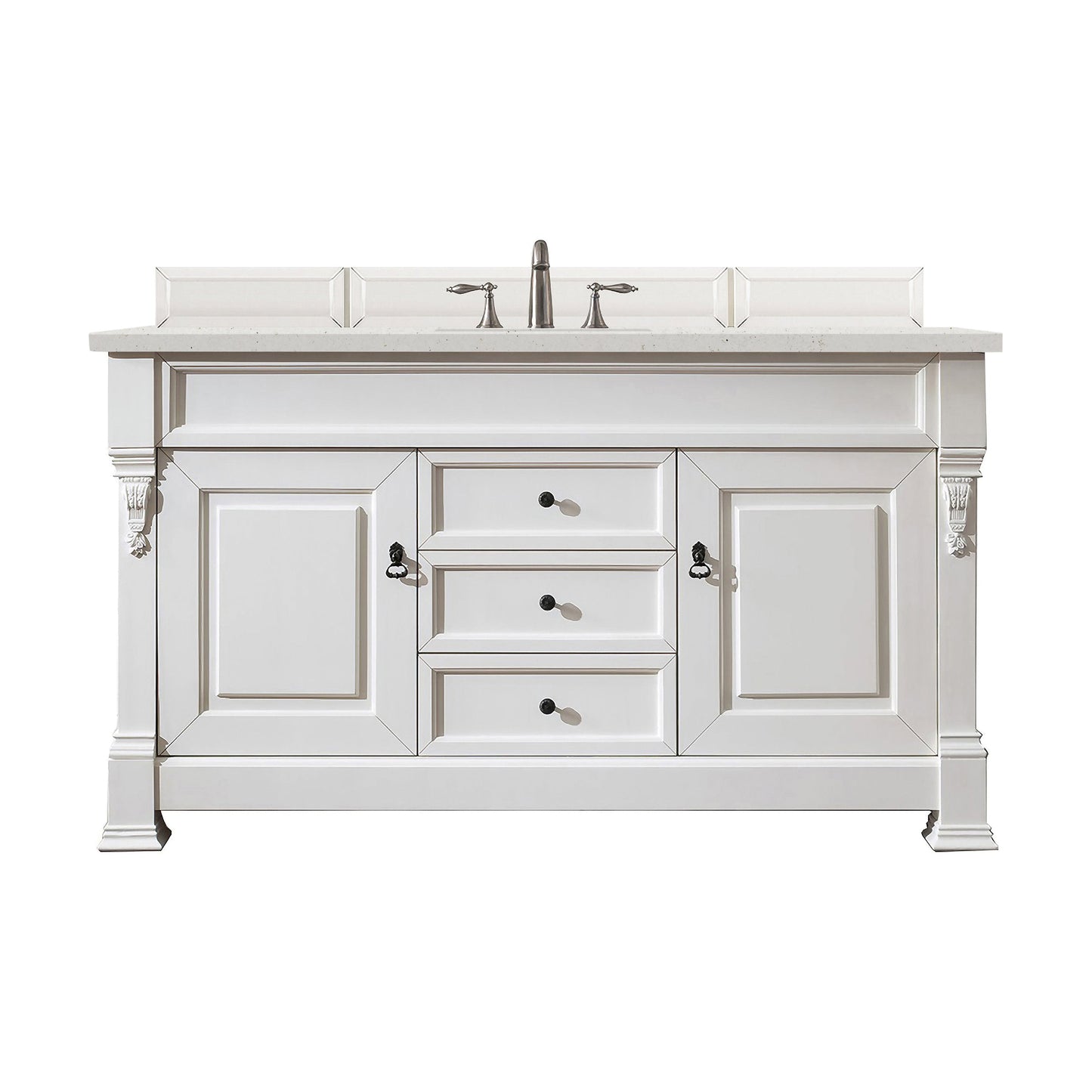 James Martin Vanities Brookfield 60" Bright White Single Vanity With 3 cm Lime Delight Quartz Top