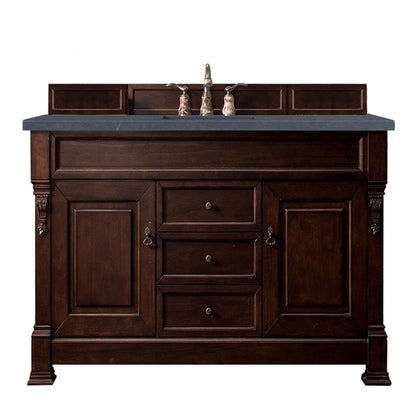 James Martin Vanities Brookfield 60" Burnished Mahogany Single Vanity With 3cm Charcoal Soapstone Quartz Top