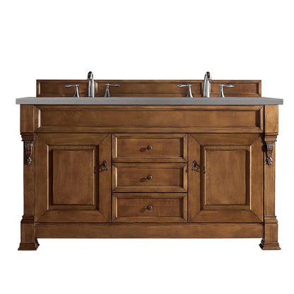 James Martin Vanities Brookfield 60" Country Oak Double Vanity With 3cm Grey Expo Quartz Top