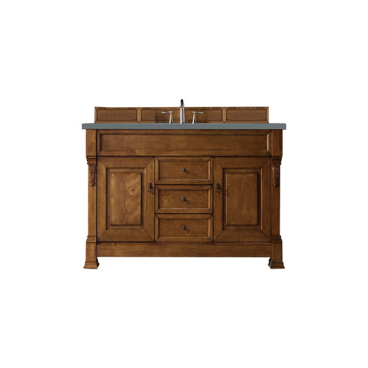 James Martin Vanities Brookfield 60" Country Oak Single Vanity With 3cm Cala Blue Quartz Top