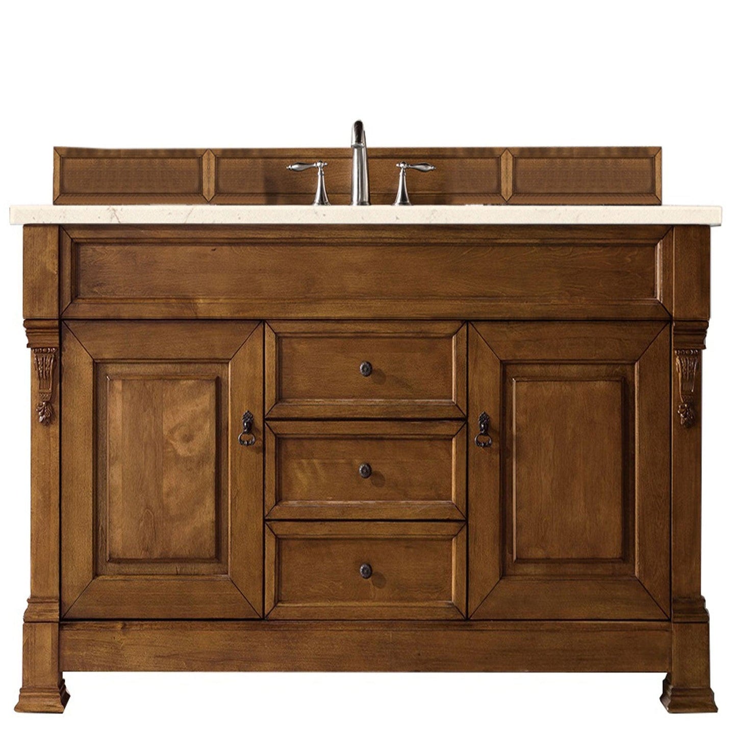 James Martin Vanities Brookfield 60" Country Oak Single Vanity With 3cm Eternal Marfil Quartz Top