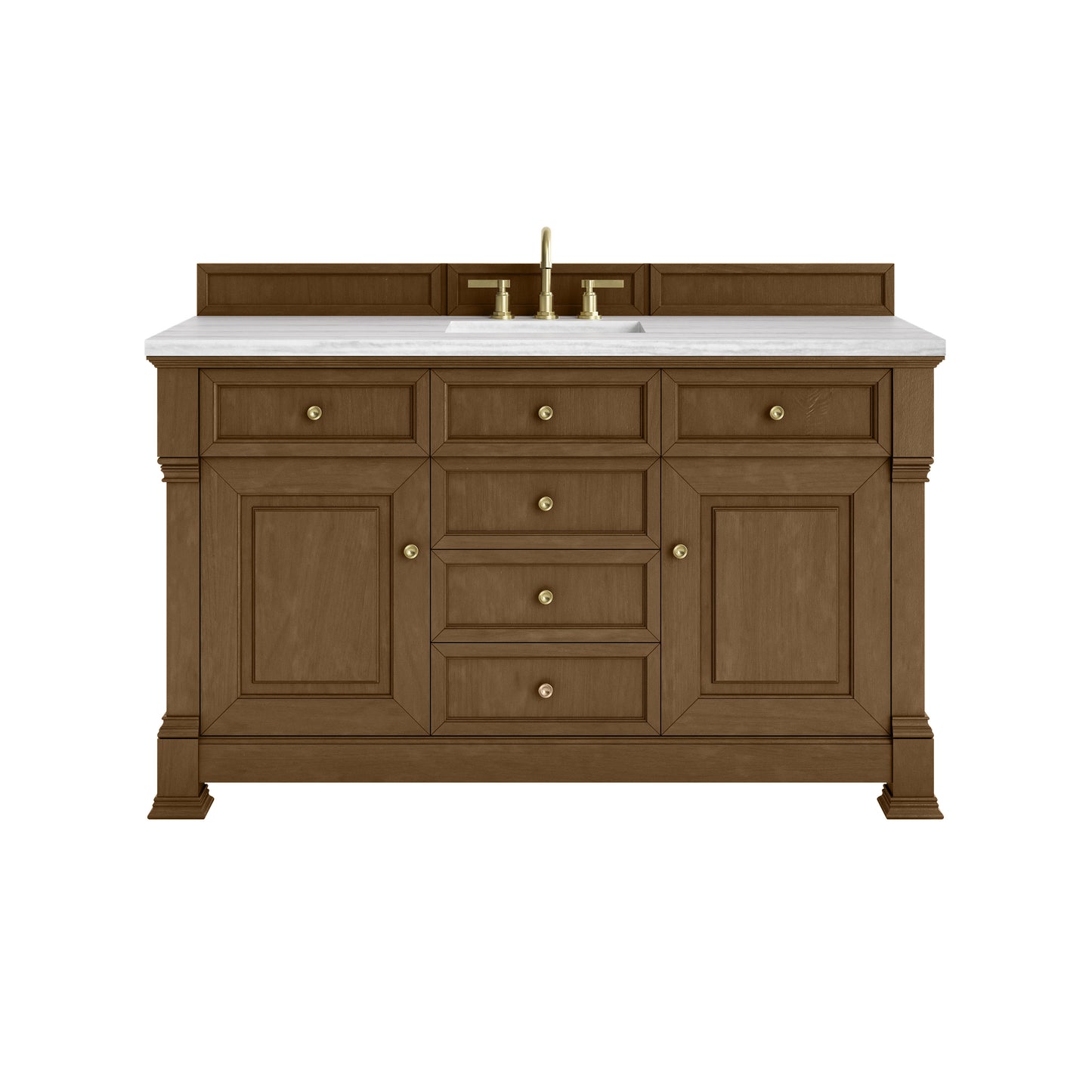 James Martin Vanities Brookfield 60" Honey Oak Single Vanity With 3cm Arctic Fall Solid Surface Top