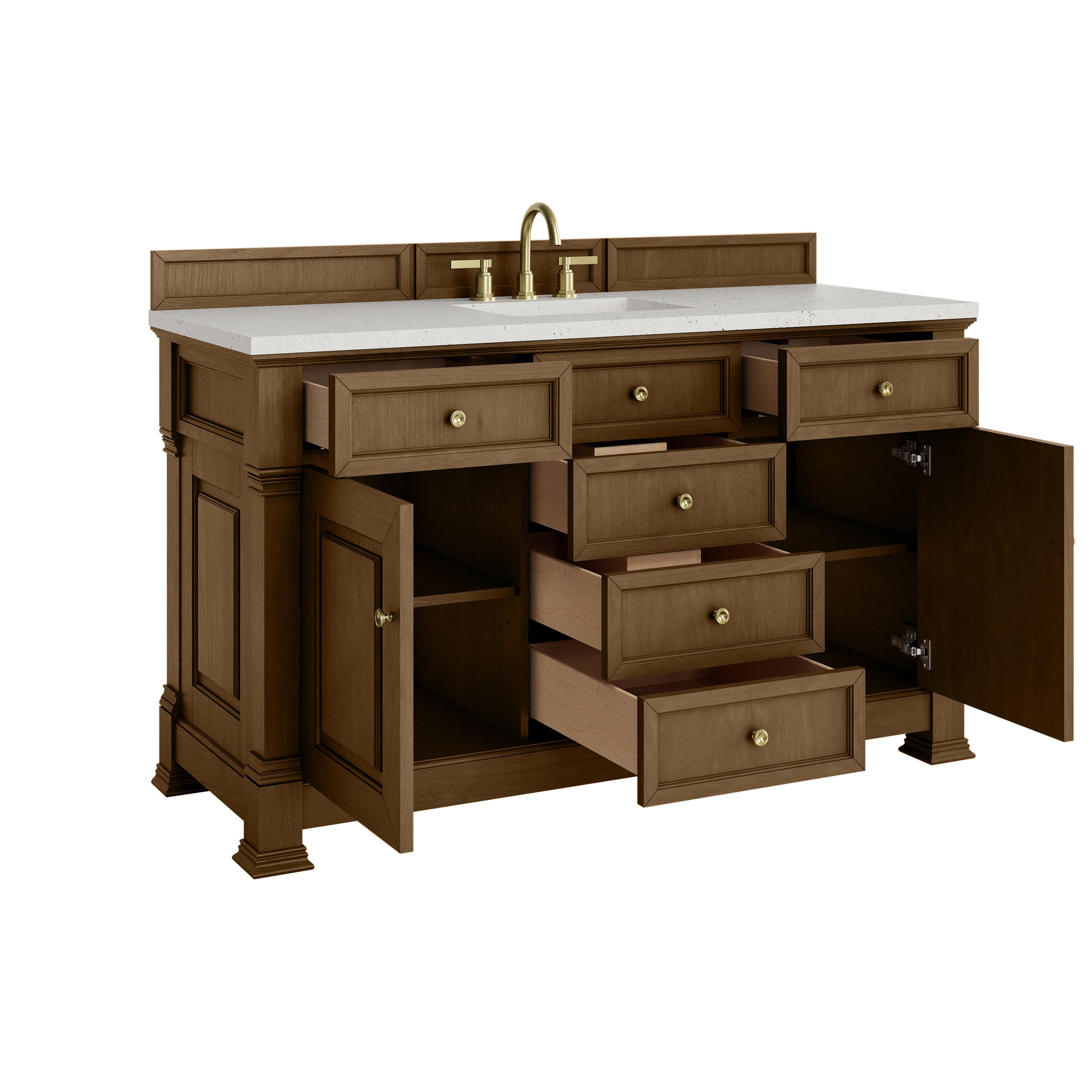 James Martin Vanities Brookfield 60" Honey Oak Single Vanity With 3cm Lime Delight Silestone Top