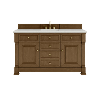 James Martin Vanities Brookfield 60" Honey Oak Single Vanity With 3cm Lime Delight Silestone Top
