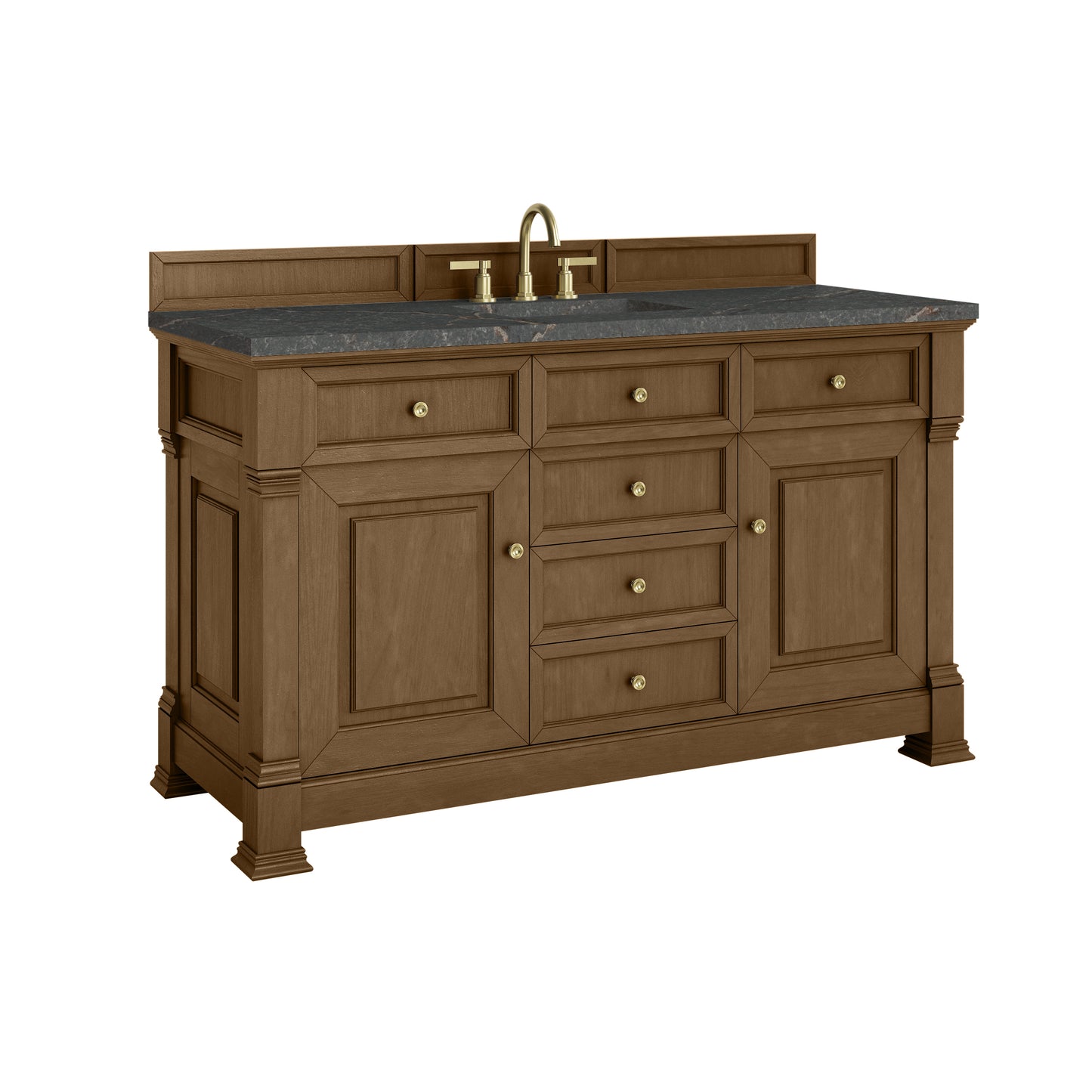 James Martin Vanities Brookfield 60" Honey Oak Single Vanity With 3cm Parisien Bleu Silestone Top