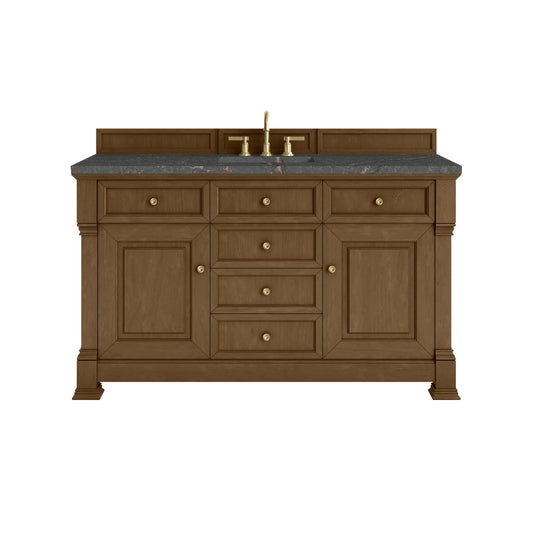 James Martin Vanities Brookfield 60" Honey Oak Single Vanity With 3cm Parisien Bleu Silestone Top