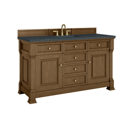 James Martin Vanities Brookfield 60" Honey Oak Single Vanity With3cm Charcoal Soapstone Silestone Top