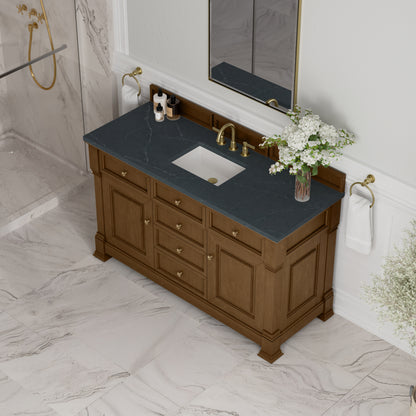 James Martin Vanities Brookfield 60" Honey Oak Single Vanity With3cm Charcoal Soapstone Silestone Top