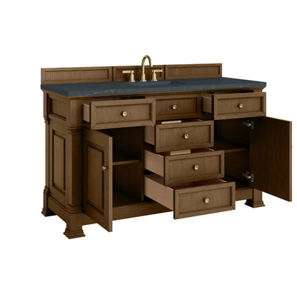 James Martin Vanities Brookfield 60" Honey Oak Single Vanity With3cm Charcoal Soapstone Silestone Top