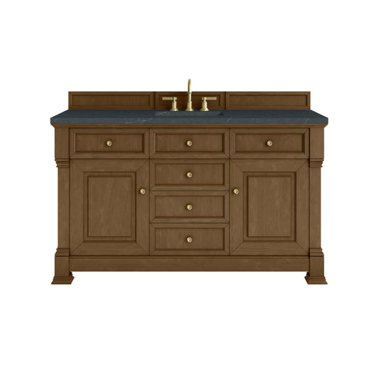 James Martin Vanities Brookfield 60" Honey Oak Single Vanity With3cm Charcoal Soapstone Silestone Top