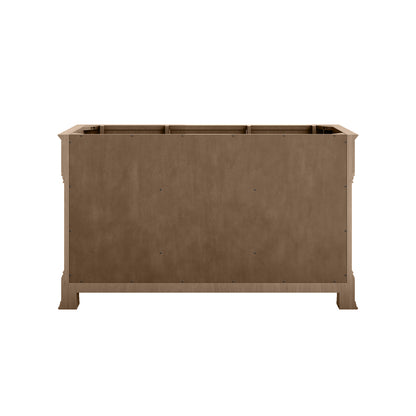 James Martin Vanities Brookfield 60" Pecan Double Vanity With 3cm White Zeus Silestone Top