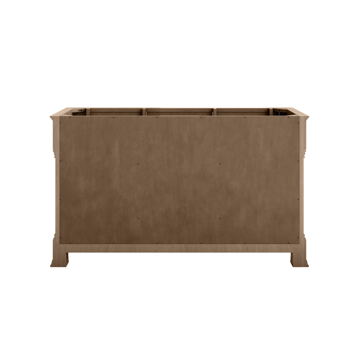 James Martin Vanities Brookfield 60" Pecan Double Vanity With Single Hole 3cm White Zeus Silestone Top and Backsplash