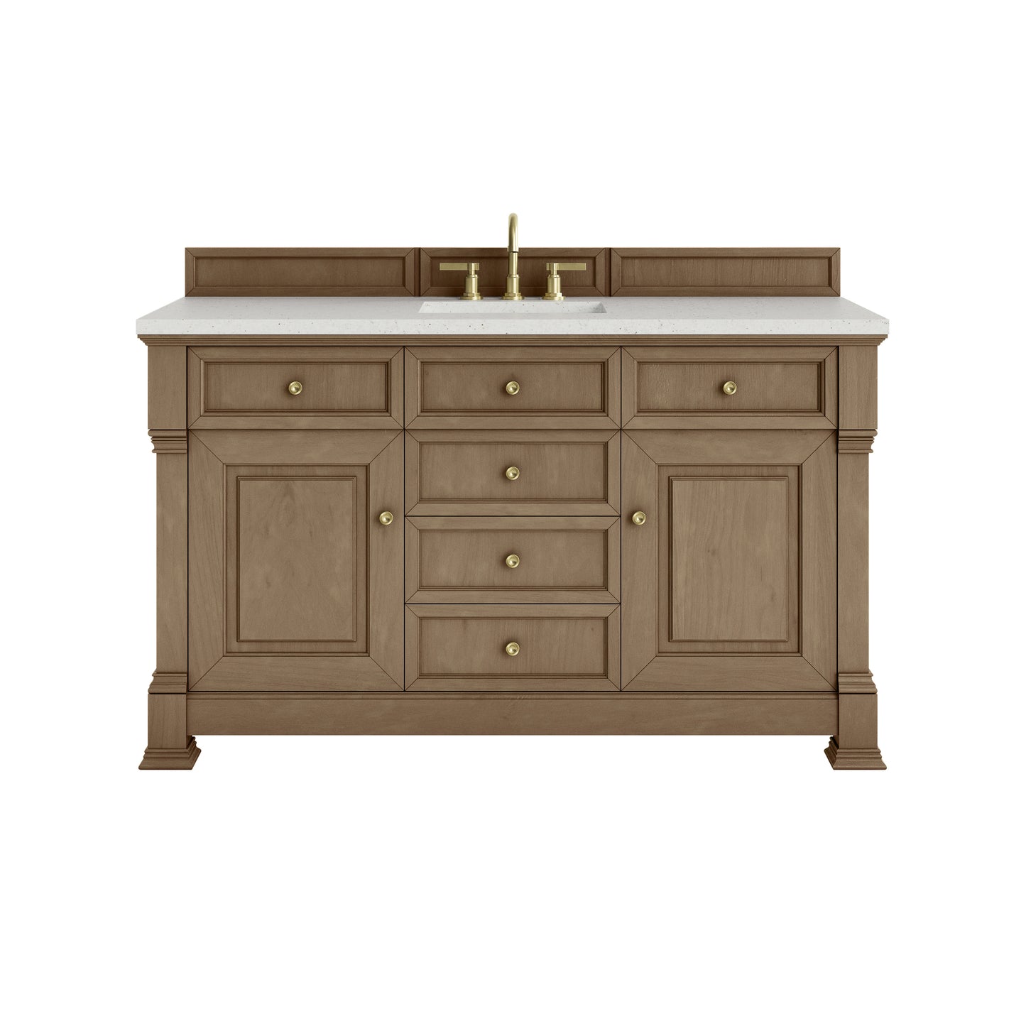James Martin Vanities Brookfield 60" Pecan Single Vanity With 3cm Lime Delight Silestone Top