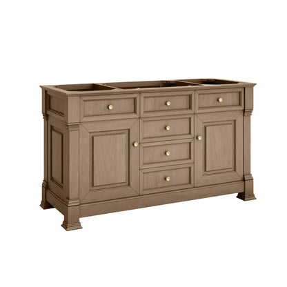 James Martin Vanities Brookfield 60" Pecan Single Vanity With 3cm Parisien Bleu Silestone Top