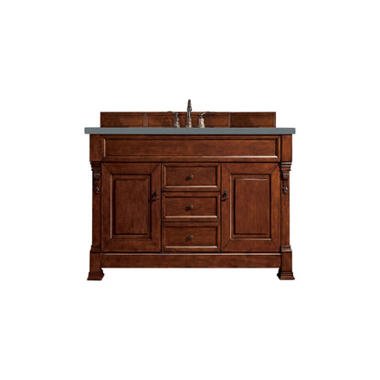 James Martin Vanities Brookfield 60" Warm Cherry Single Vanity With 3cm Cala Blue Quartz Top