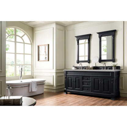 James Martin Vanities Brookfield 72" Antique Black Double Vanity With 3cm Eternal Serena Quartz Top