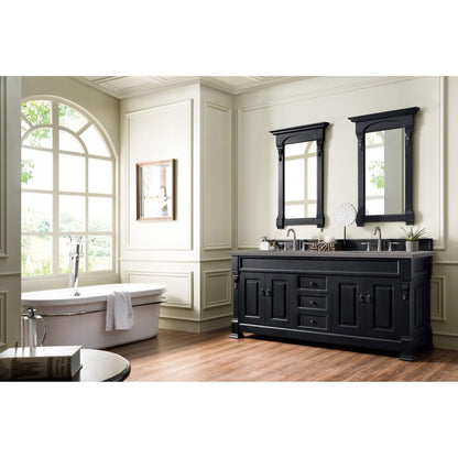 James Martin Vanities Brookfield 72" Antique Black Double Vanity With 3cm Grey Expo Quartz Top