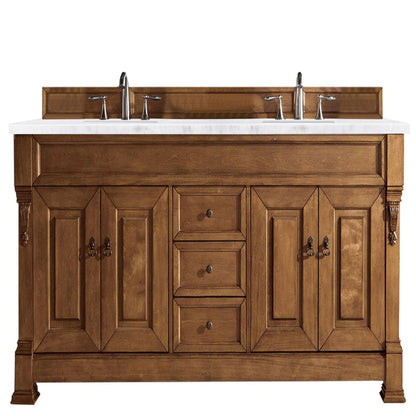 James Martin Vanities Brookfield 72" Country Oak Double Vanity With 3cm Arctic Fall Solid Surface Top