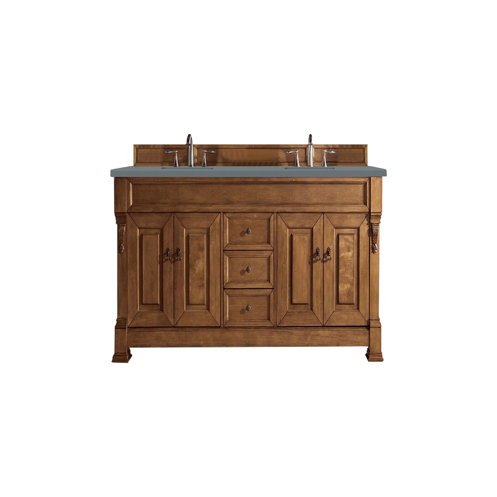 James Martin Vanities Brookfield 72" Country Oak Double Vanity With 3cm Cala Blue Quartz Top