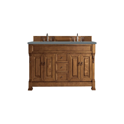 James Martin Vanities Brookfield 72" Country Oak Double Vanity With 3cm Cala Blue Quartz Top