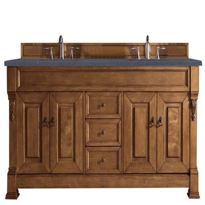 James Martin Vanities Brookfield 72" Country Oak Double Vanity With 3cm Charcoal Soapstone Quartz Top