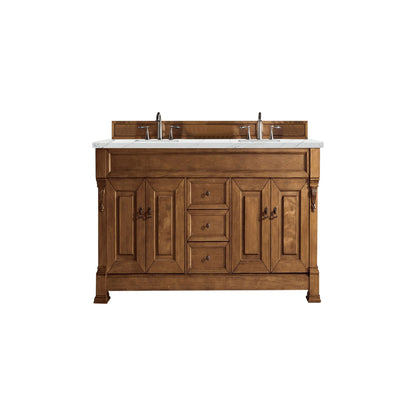 James Martin Vanities Brookfield 72" Country Oak Double Vanity With 3cm Ethereal Noctis Quartz Top