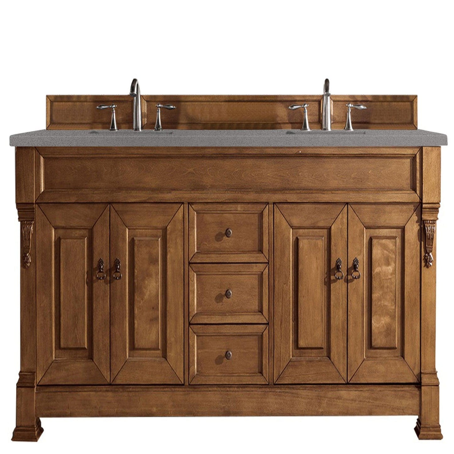 James Martin Vanities Brookfield 72" Country Oak Double Vanity With 3cm Grey Expo Quartz Top