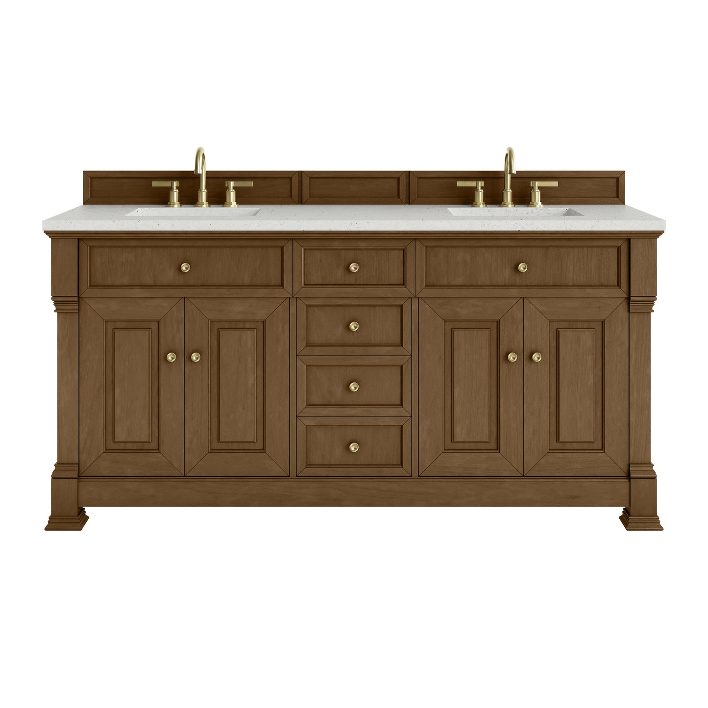 James Martin Vanities Brookfield 72" Honey Oak Double Vanity With 3cm Lime Delight Silestone Top