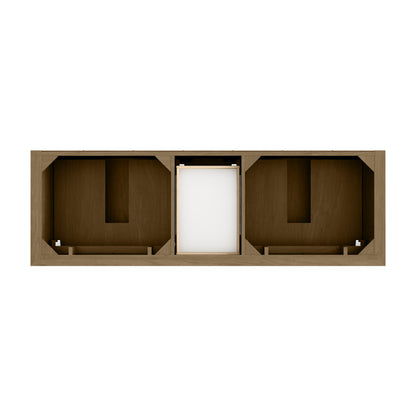 James Martin Vanities Brookfield 72" Honey Oak Double Vanity With 3cm Parisien Bleu Silestone Top