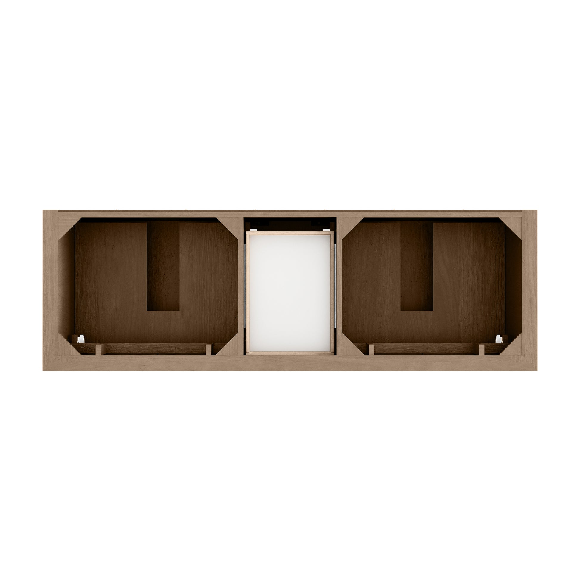 James Martin Vanities Brookfield 72" Pecan Double Vanity With 3cm Parisien Bleu Silestone Top With FreePower Wireless Charger