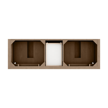 James Martin Vanities Brookfield 72" Pecan Double Vanity With 3cm Victorian Silver Silestone Top With FreePower Wireless Charger