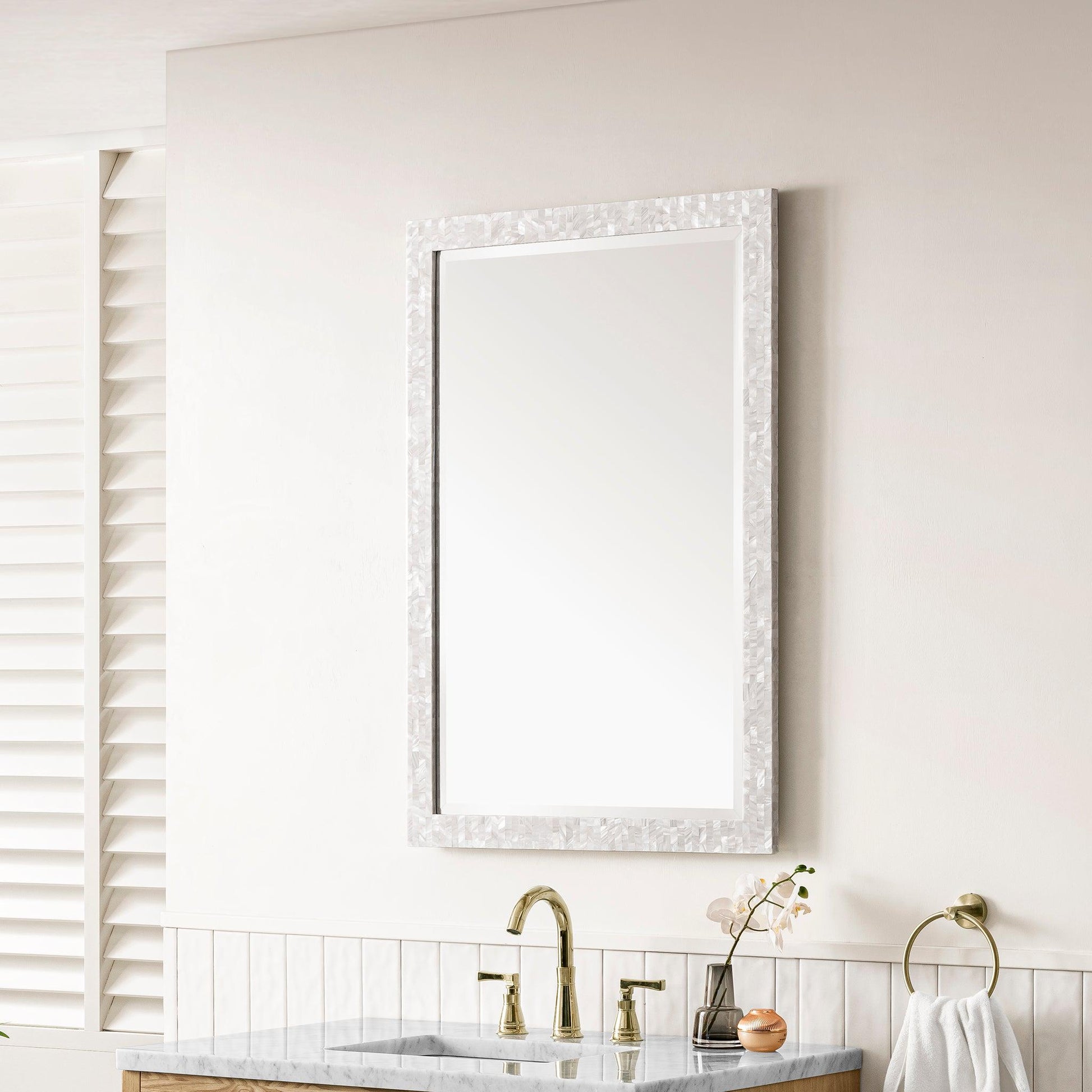 James Martin Vanities Callie 26" White Mother of Pearl Mirror