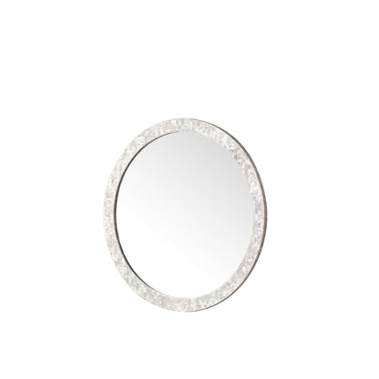 James Martin Vanities Callie 30" White Mother of Pearl Round Mirror