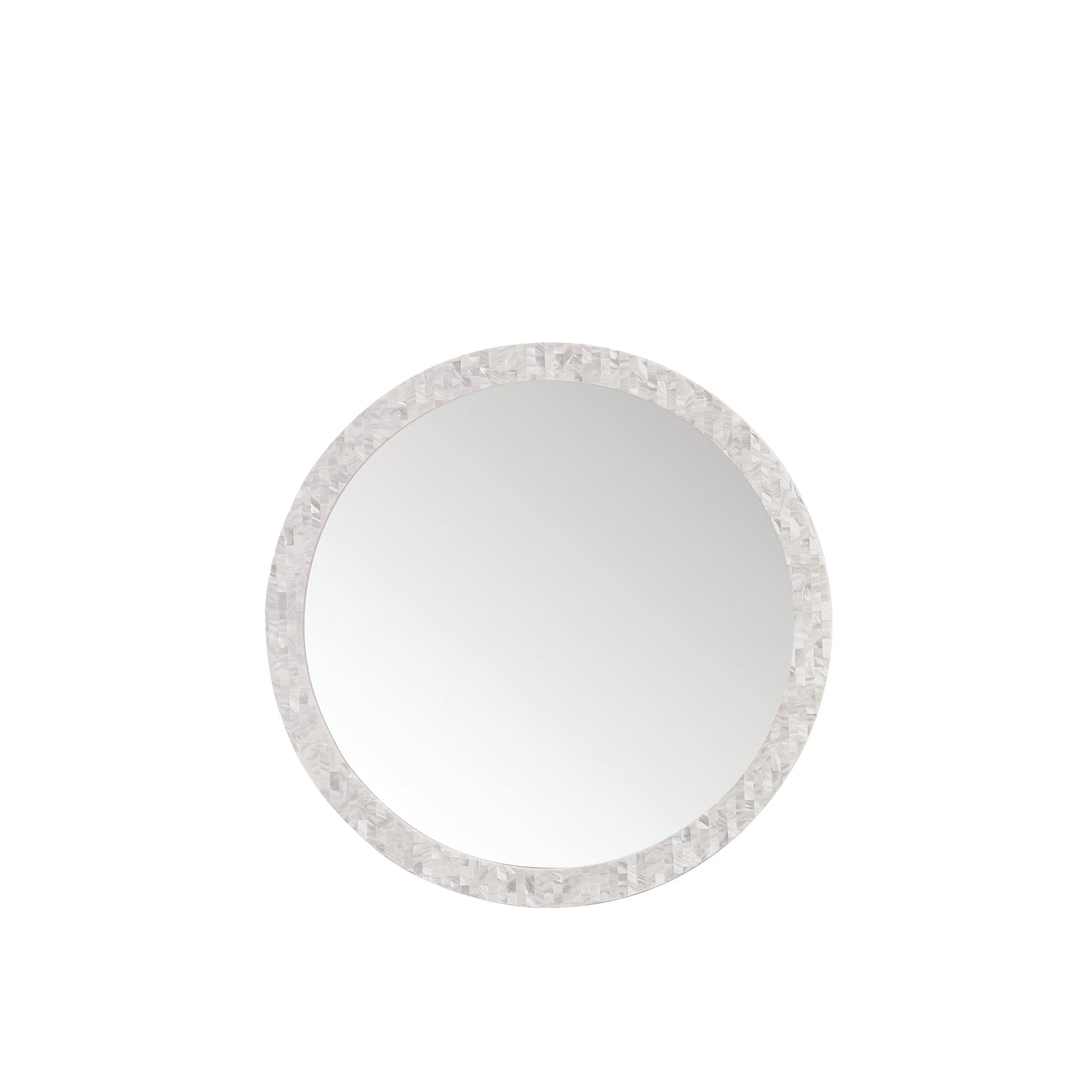 James Martin Vanities Callie 30" White Mother of Pearl Round Mirror